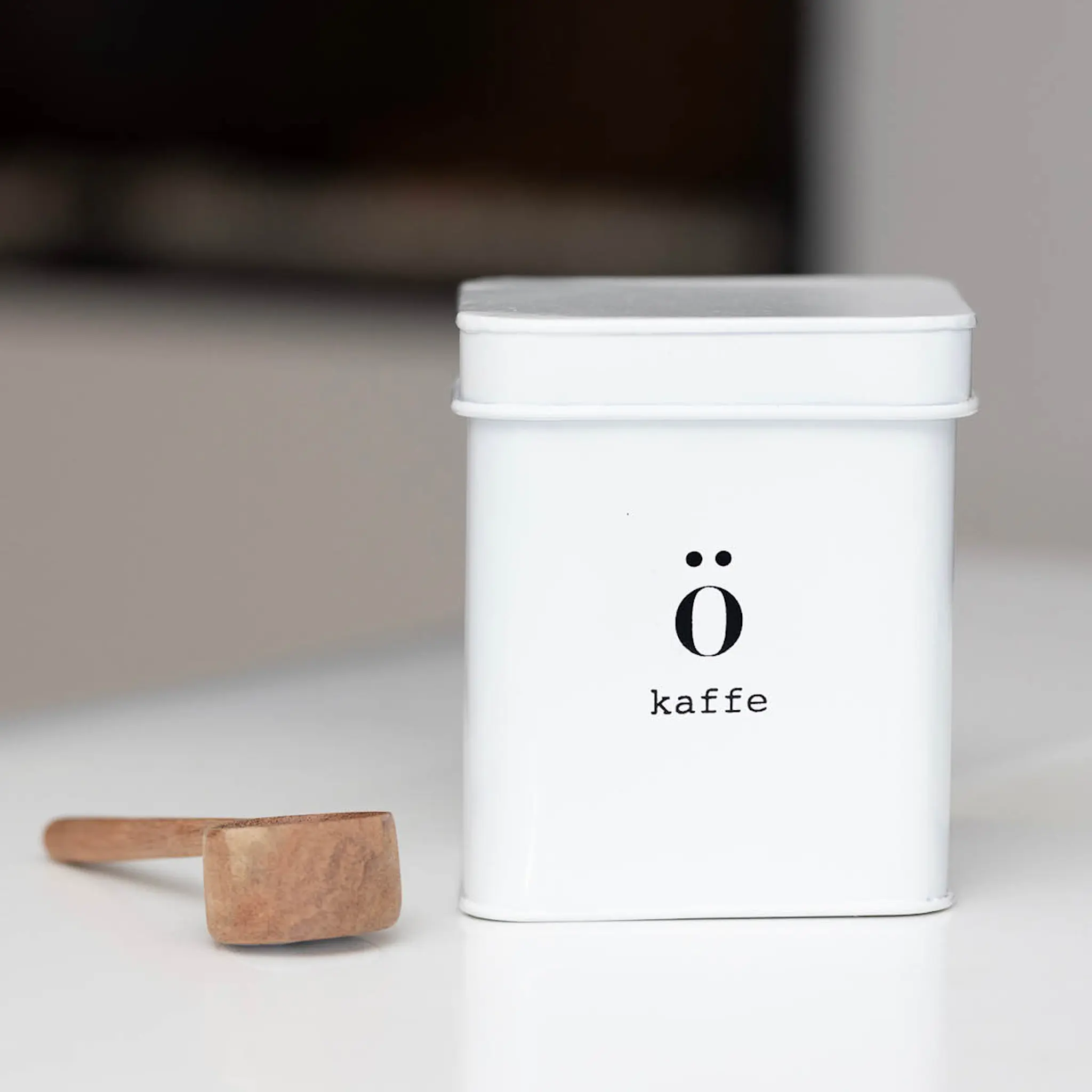 Sögne Home Emalj kaffeburk 11,5x11,5x14 cm vit