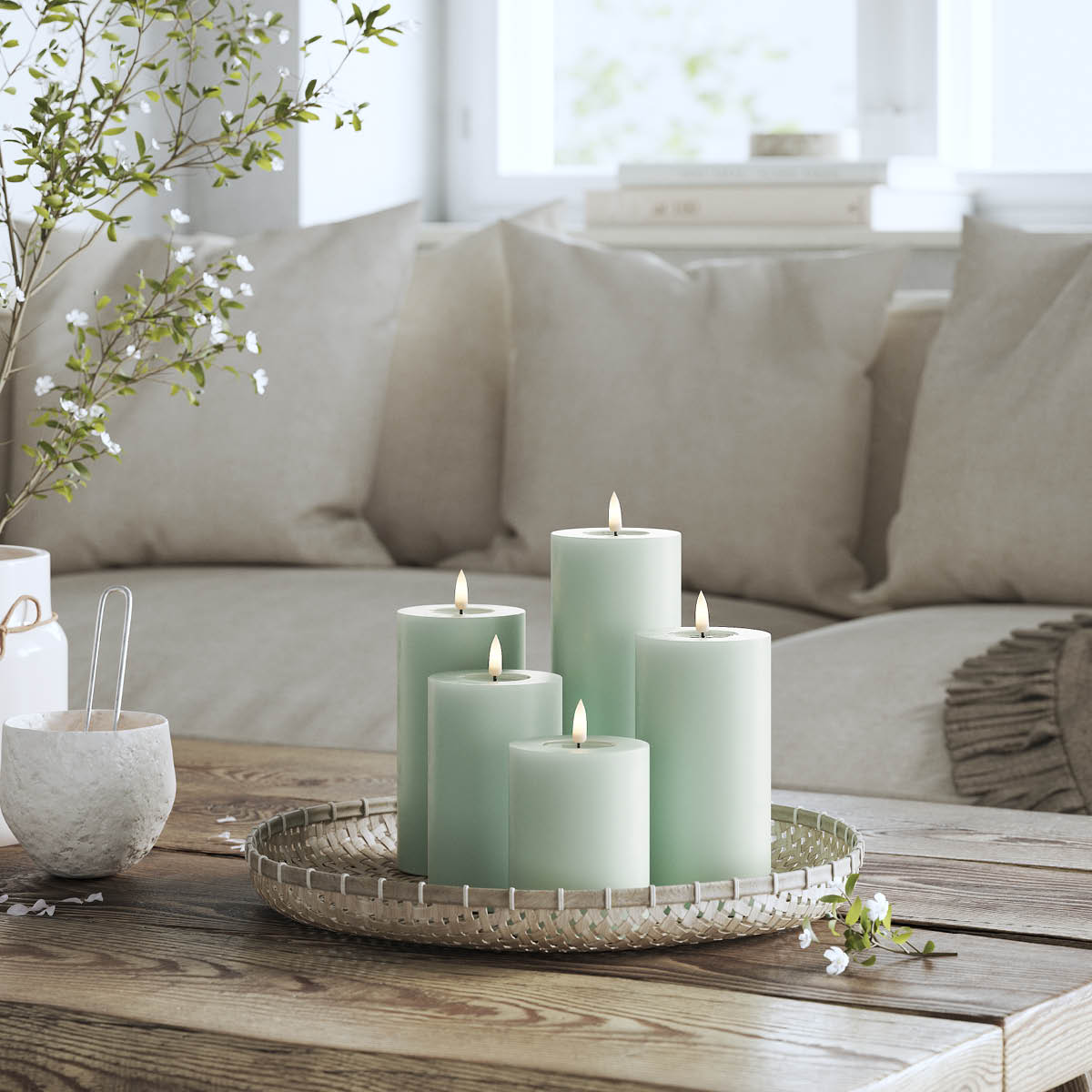 DeluxeHomeart LED kubbelys 7,5 x 10 cm salvie grønn