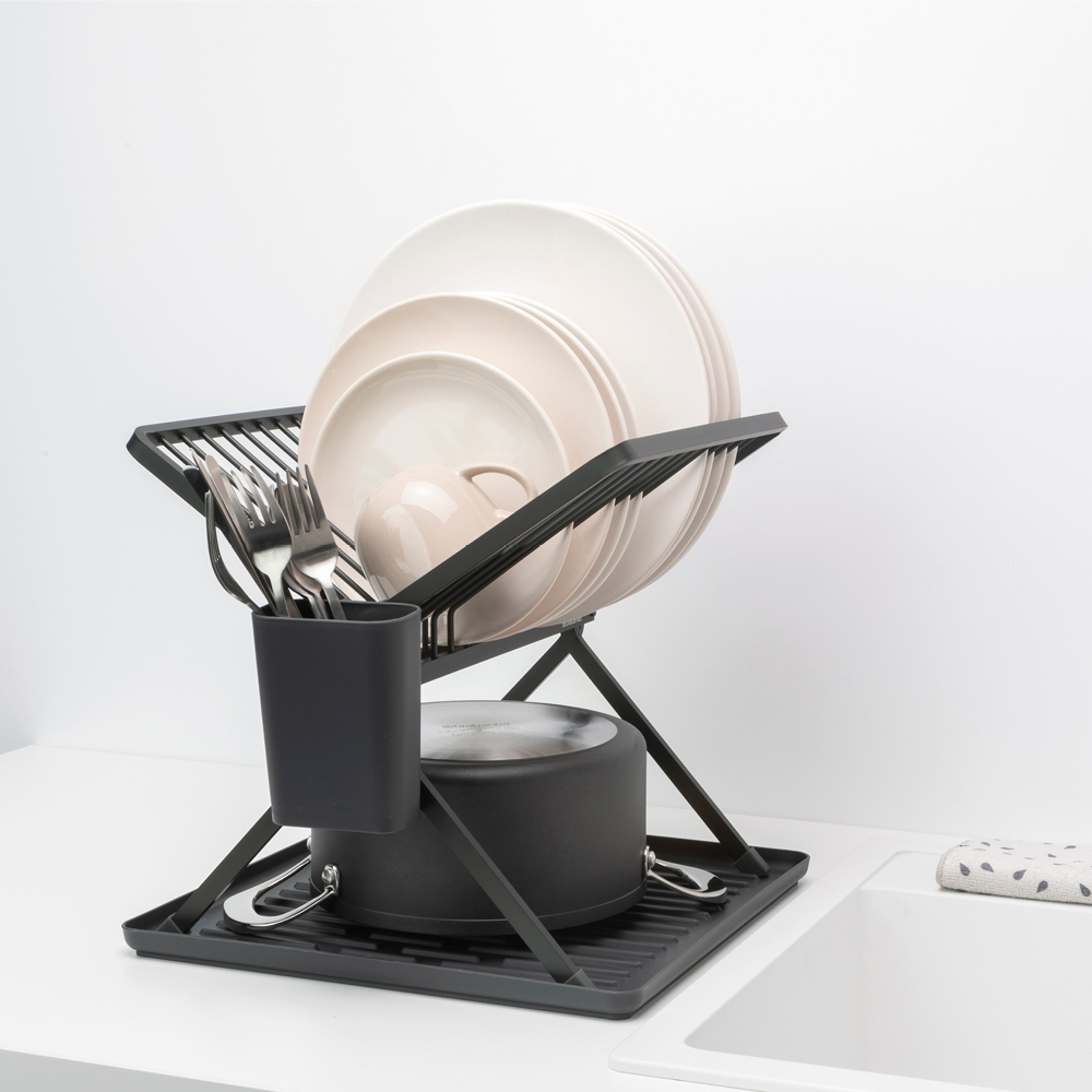 Brabantia SinkSide hopfällbart diskställ 31,5×33×37 cm svart