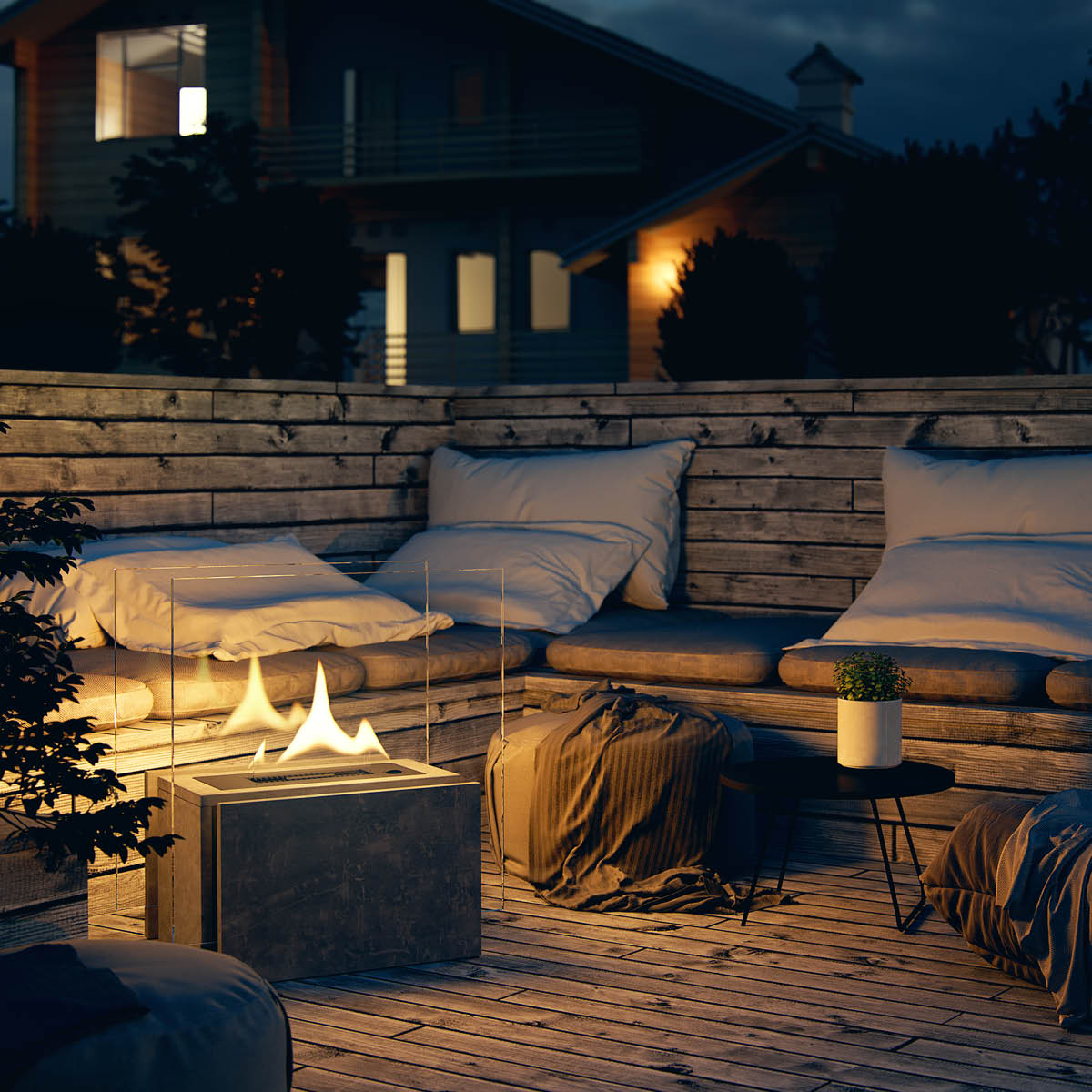 Tenderflame Freestanding frittstående peis 60 cm 0,5L mørk grå