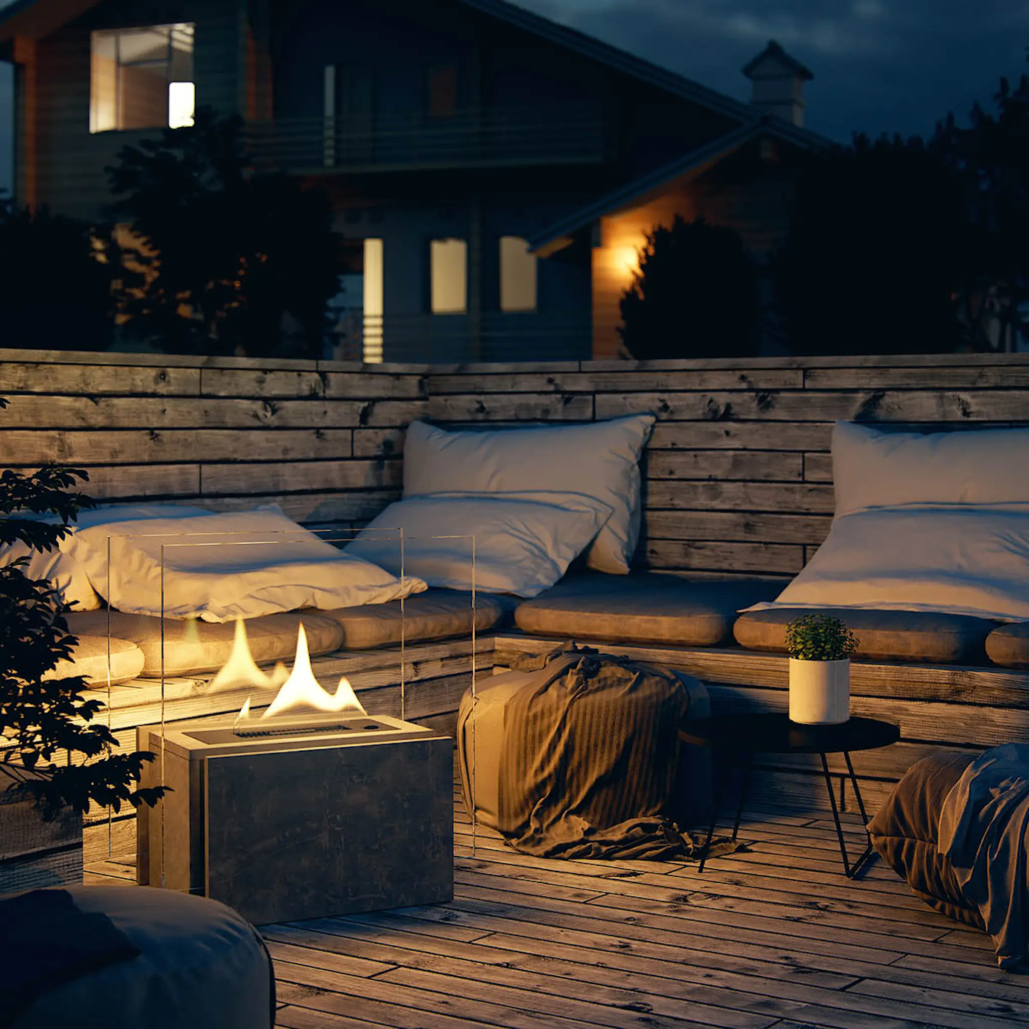 Tenderflame Freestanding frittstående peis 60 cm 0,5L mørk grå