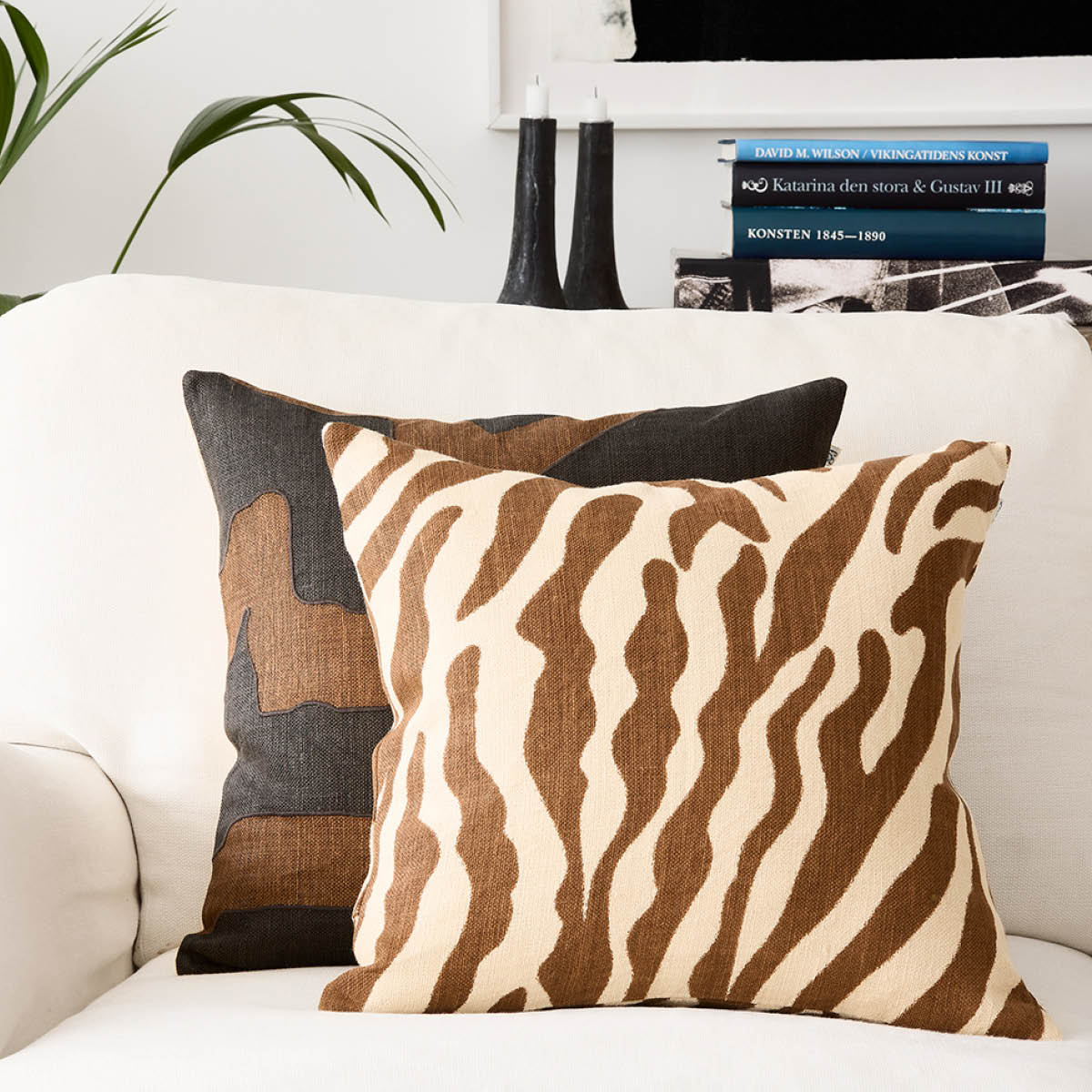 Chhatwal & Jonsson Sikkim putetrekk lin 50x50 cm Taupe/Dark Brown