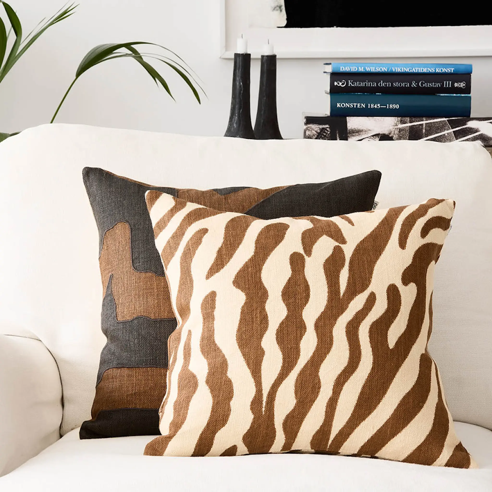 Chhatwal & Jonsson Sikkim putetrekk lin 50x50 cm Taupe/Dark Brown