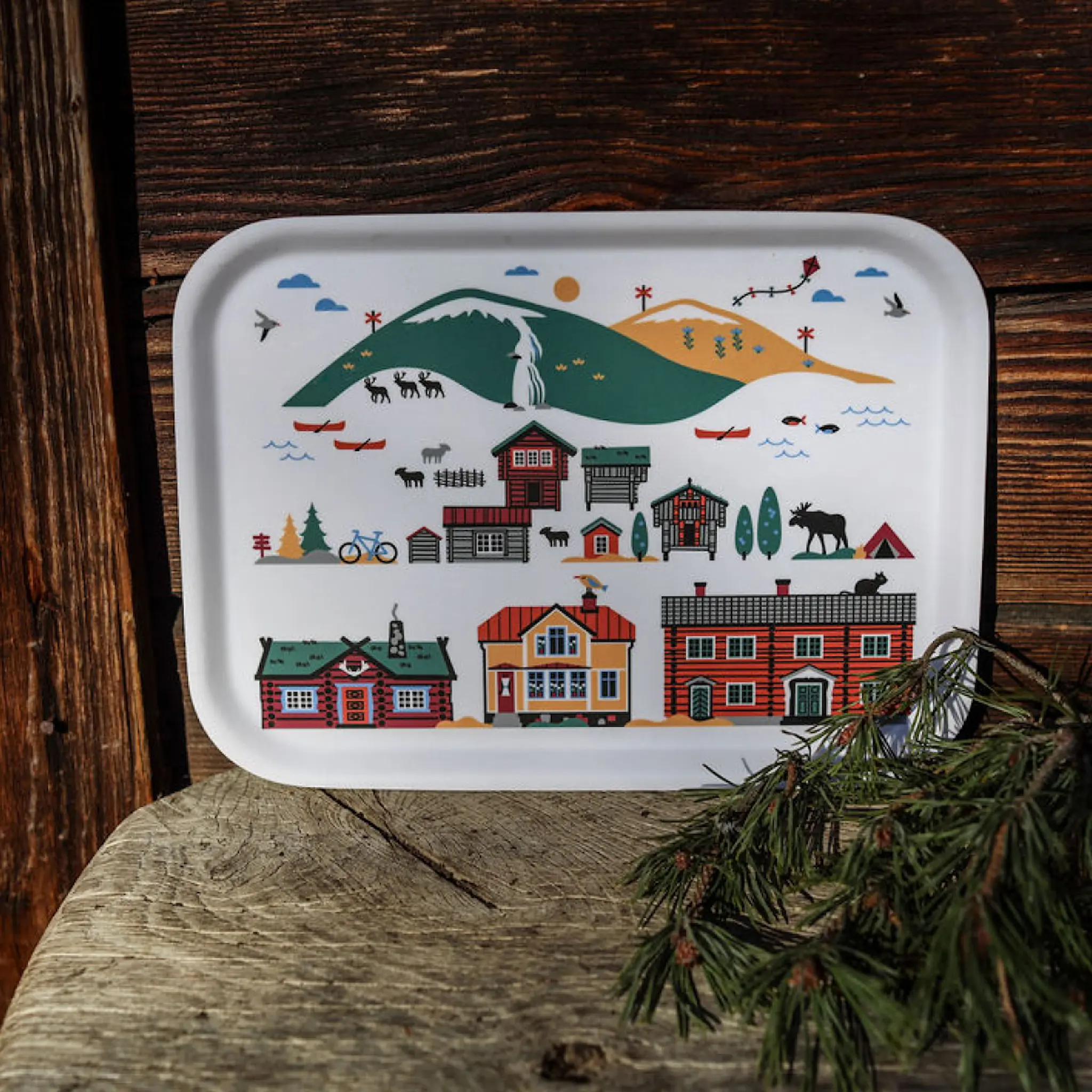 Citronelles Scandinavian Mountains Tarjotin 27x20 cm Kesä