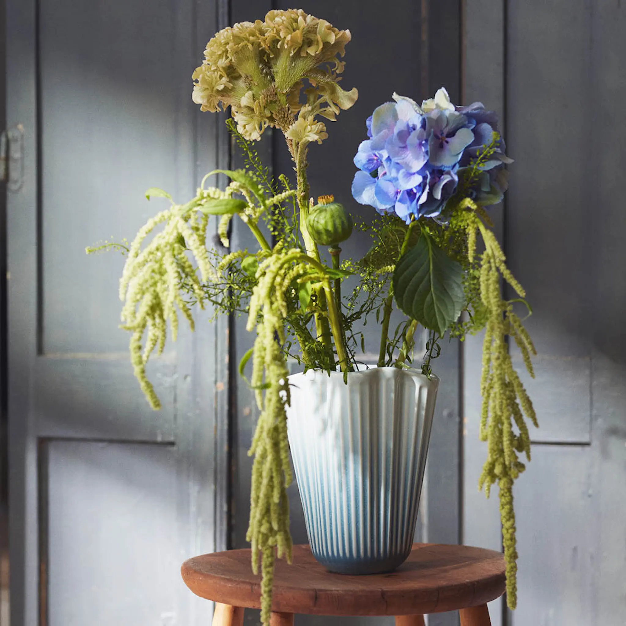 Kähler Hammershøi Unfold vas 20,5 cm blå