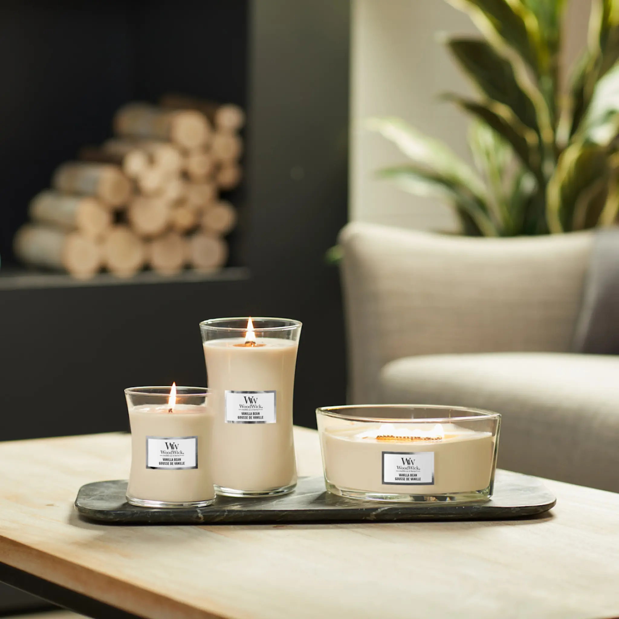 WoodWick Ellipse doftljus vanilla bean