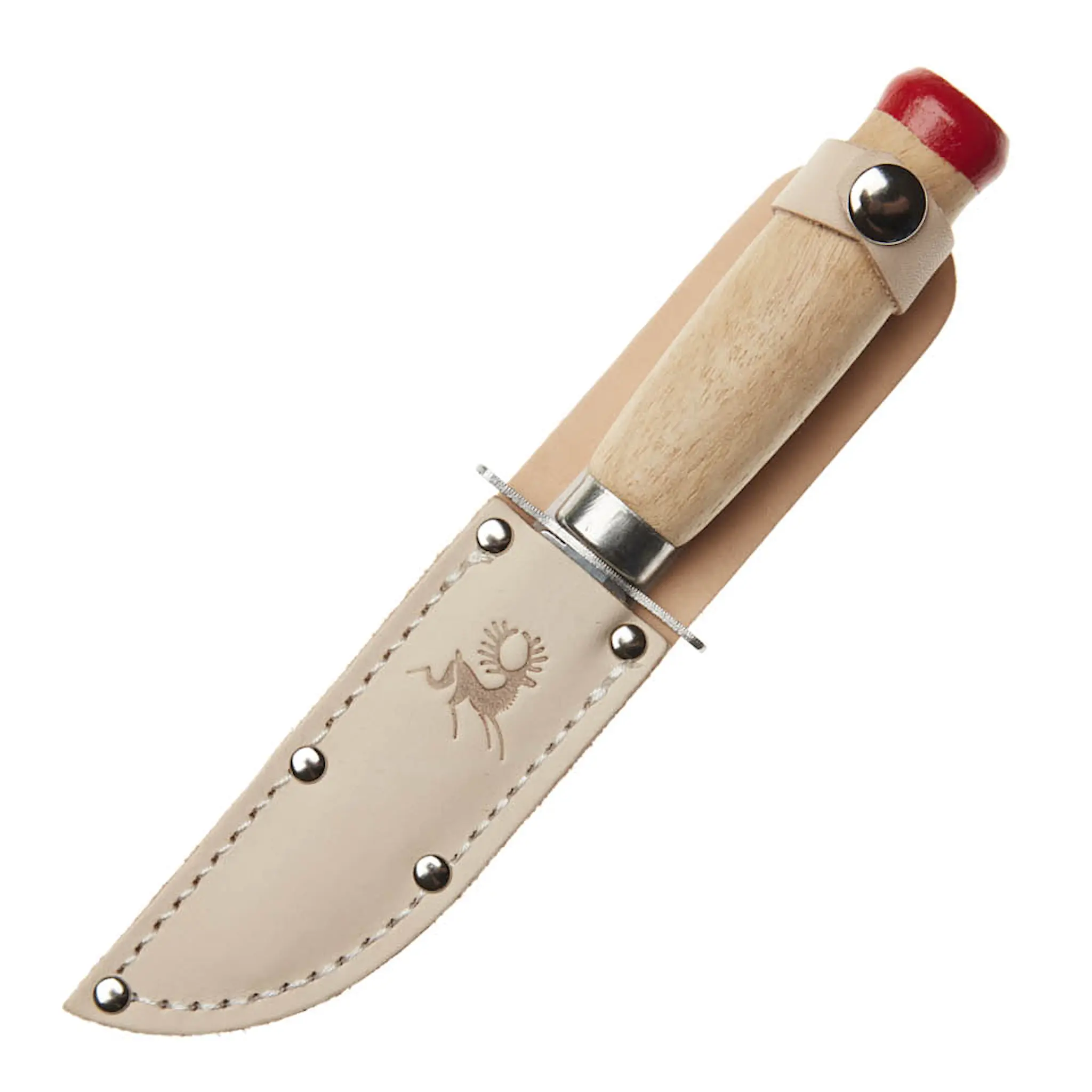 Brusletto Scoutkniv trubbig spets 18,5 cm trä/röd