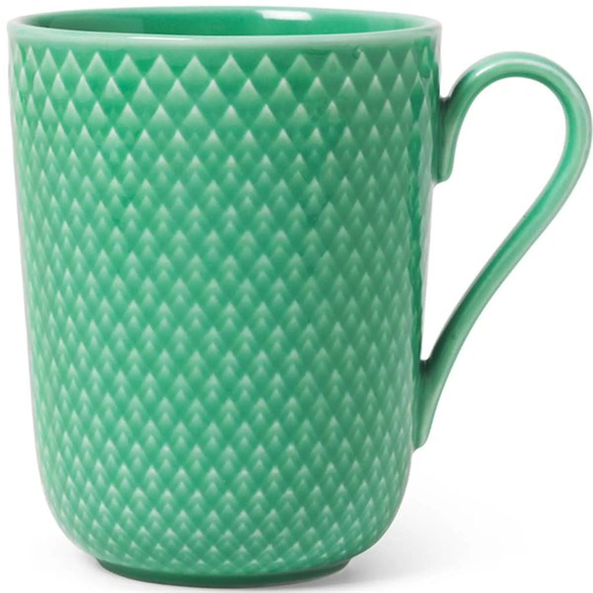 Lyngby Porcelæn Rhombe Color Mugg m Handtag 33 cl Grön