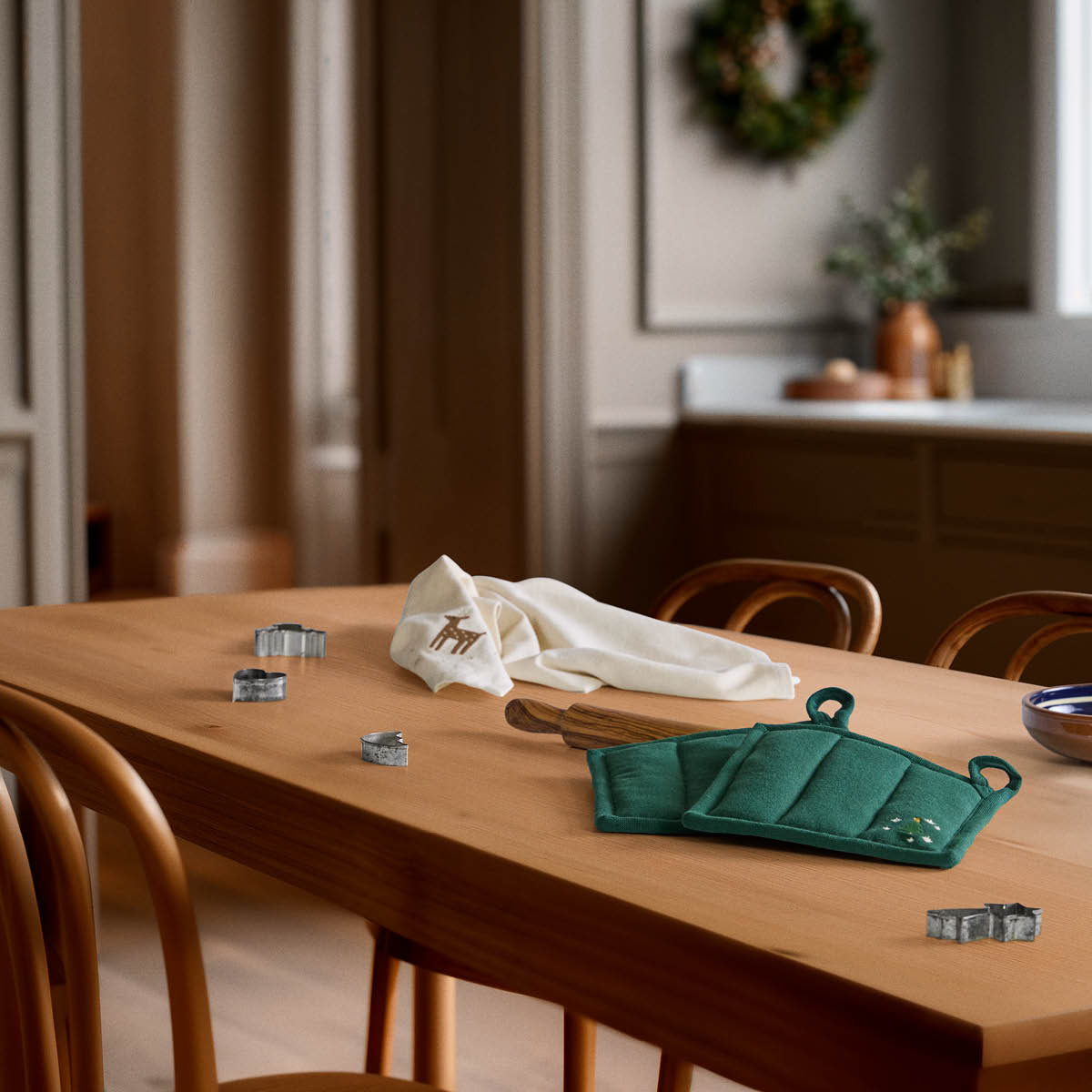 Juna Christmas Fable gryteklut 22x22 cm grønn