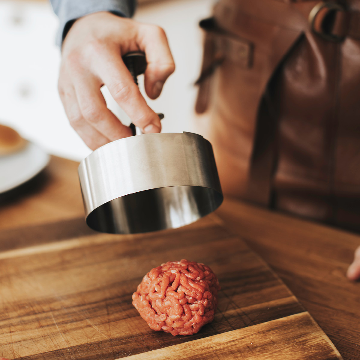 Dorre Hamburgerpresse 11 cm rustfritt stål