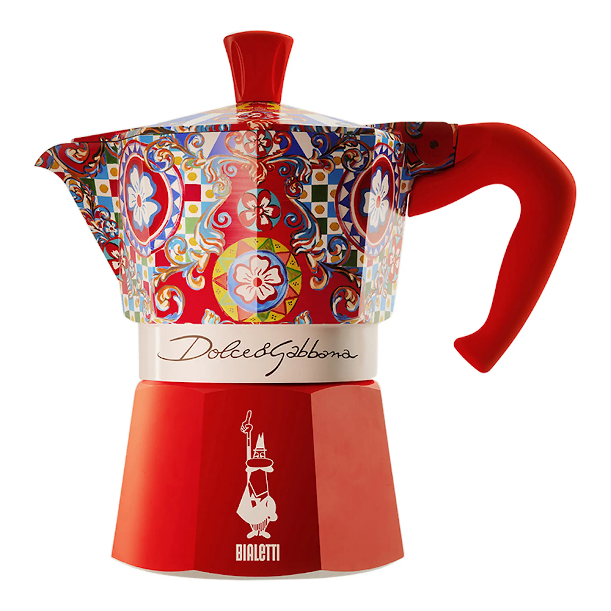 Bialetti Moka express Dolce & Gabbana 3 koppar Röd