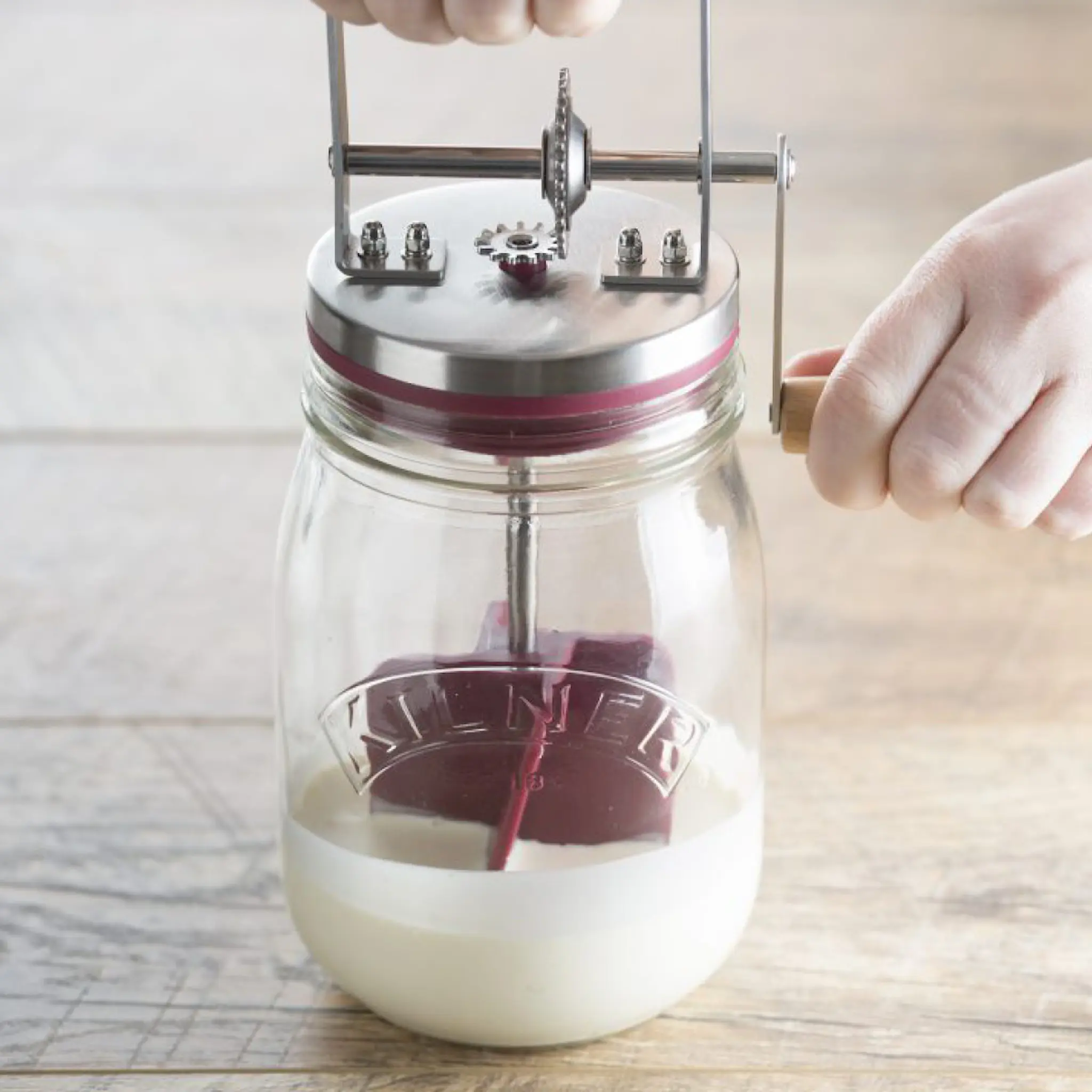 Kilner Smørkjerner 26,9x10,9 cm klar/sølv/rød