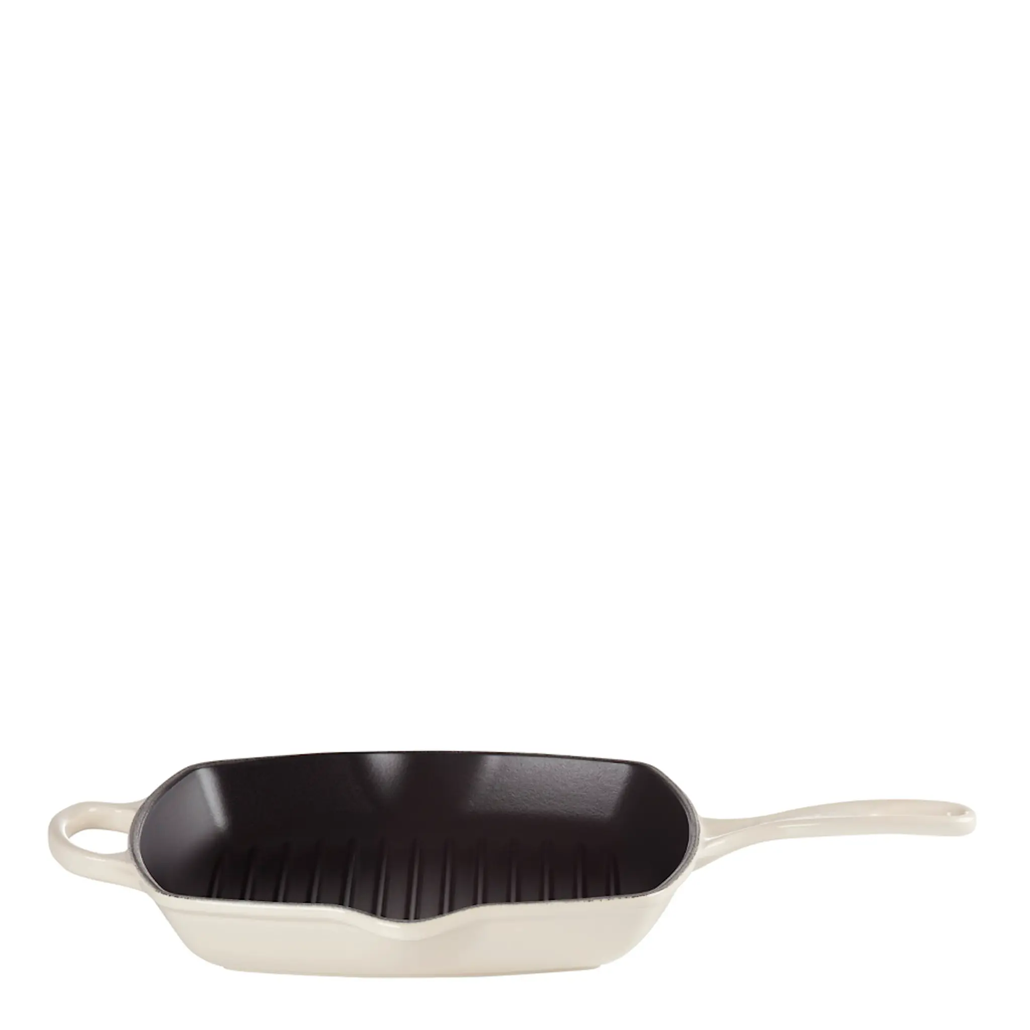 Le Creuset Signature grillpanna kvadratisk gjutjärn 26 cm Meringue
