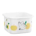 Mumin emaljburk med lock 1 L Glada Äpplen gul