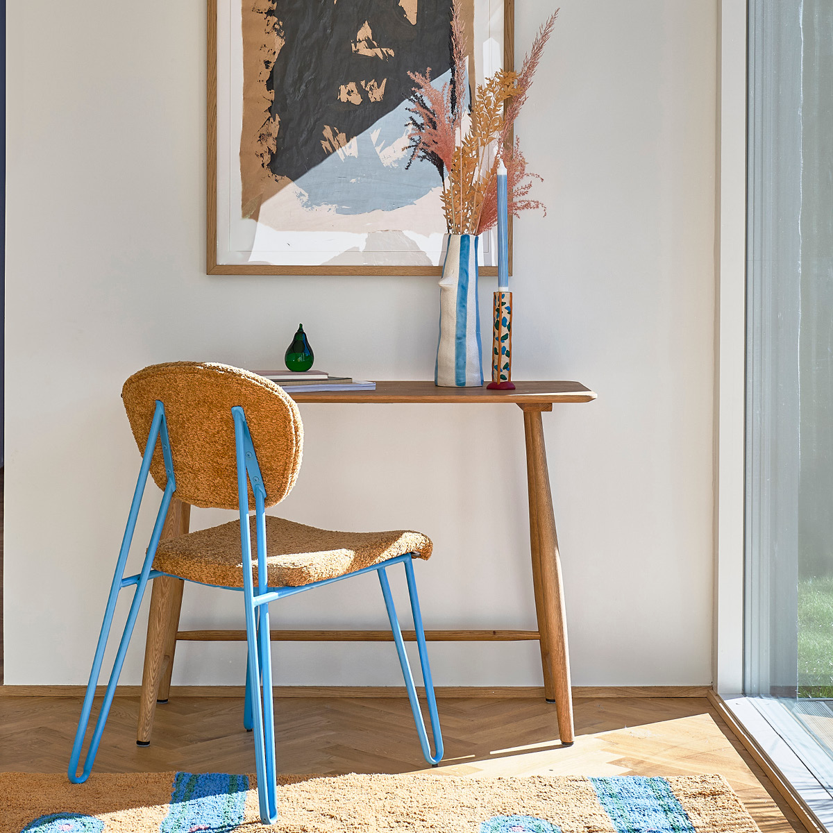 Villa Collection Styles lysestake m/ flekker 21 cm blå/amber