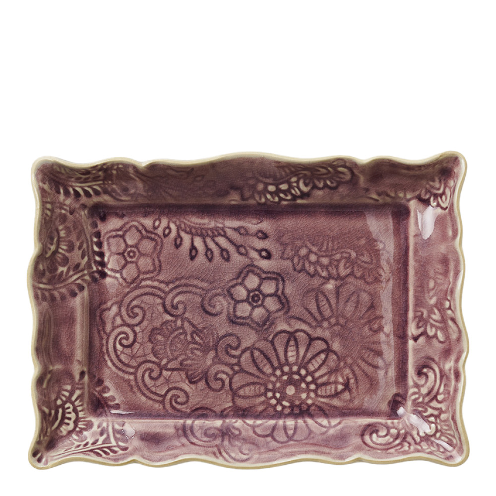 Sthål Arabesque asjett 19x13 cm lavender