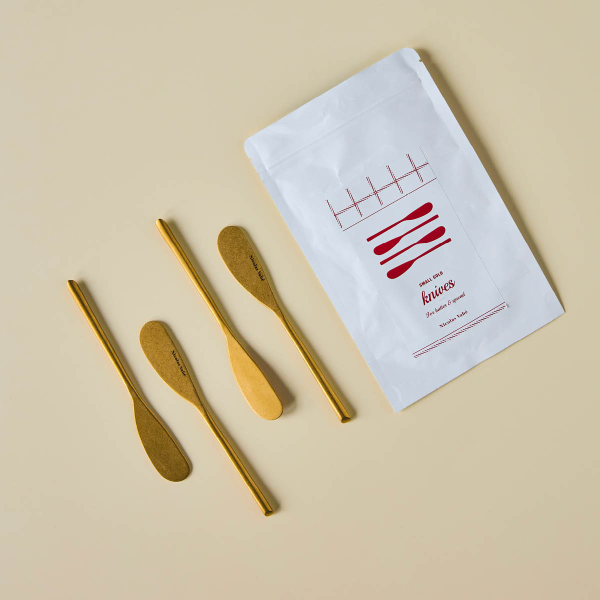 Nicolas Vahé Daily smørkniv 16 cm 4 stk antikk gullfinish