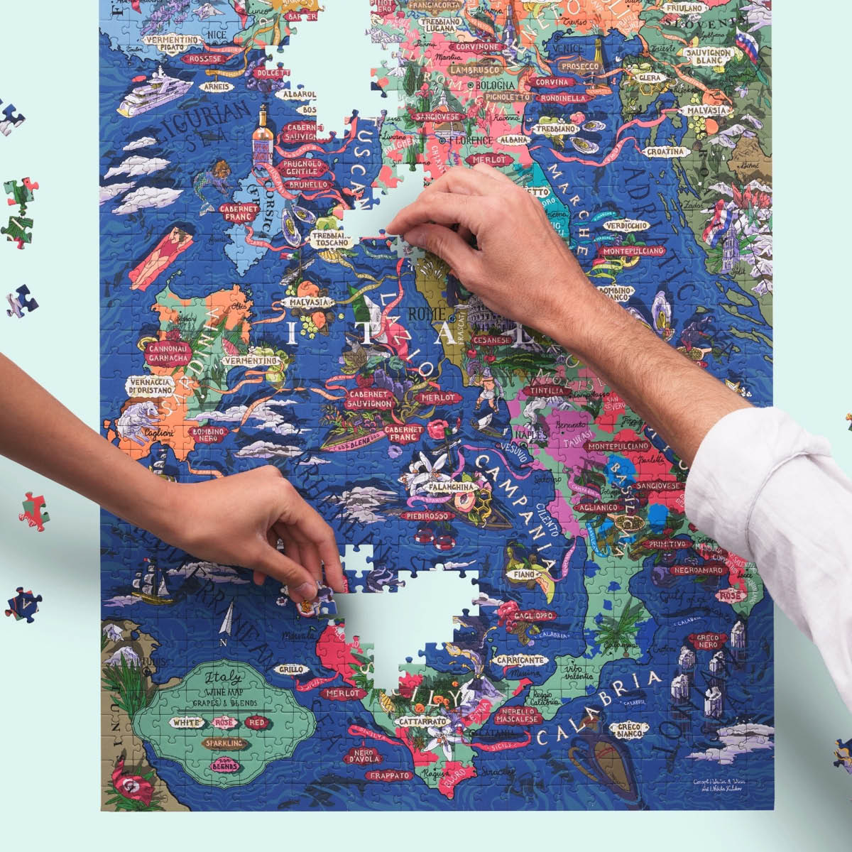 Water and Wines Vinpuslespill Italia