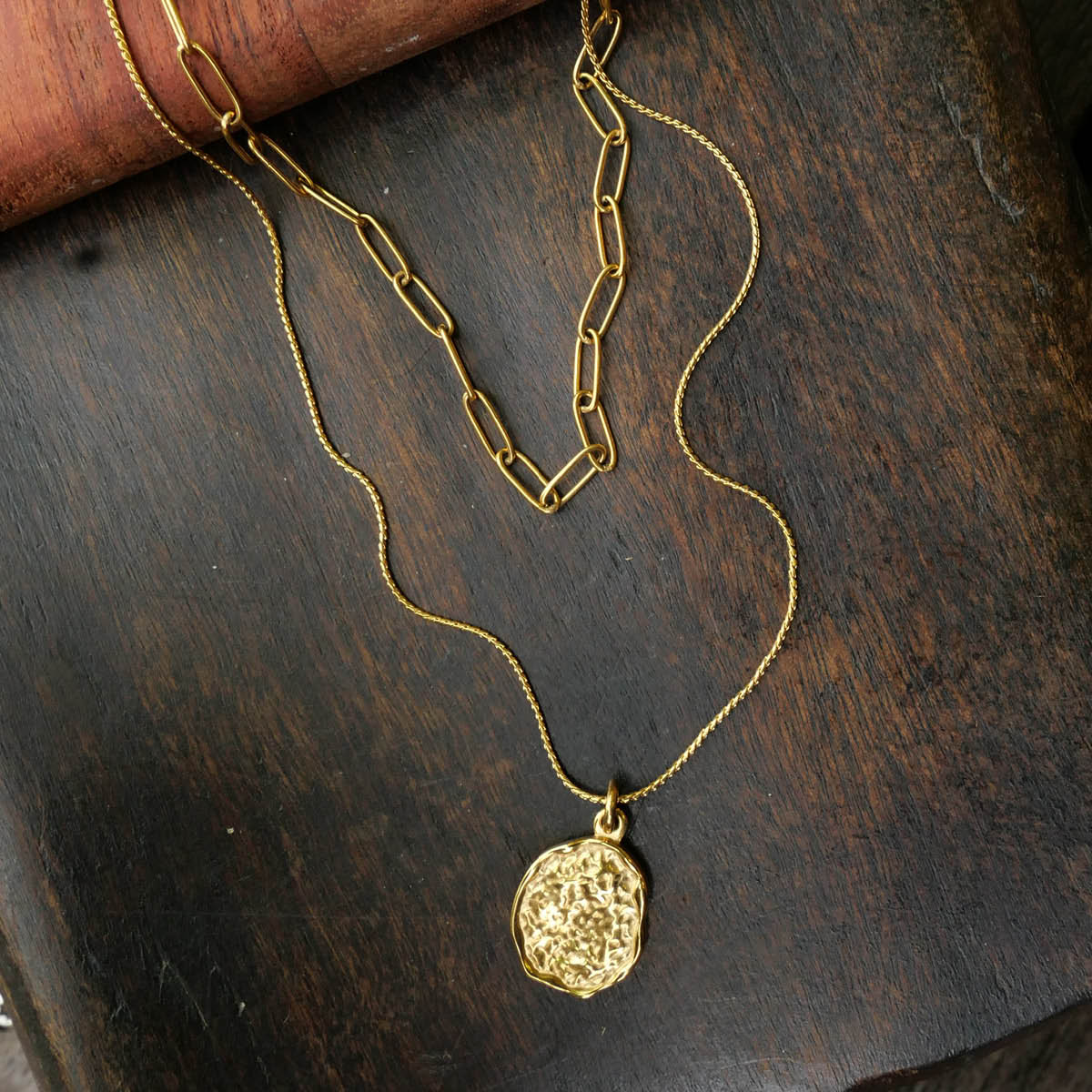 A&C Oslo AS Steel - Raw Coll kjede med to rader gull