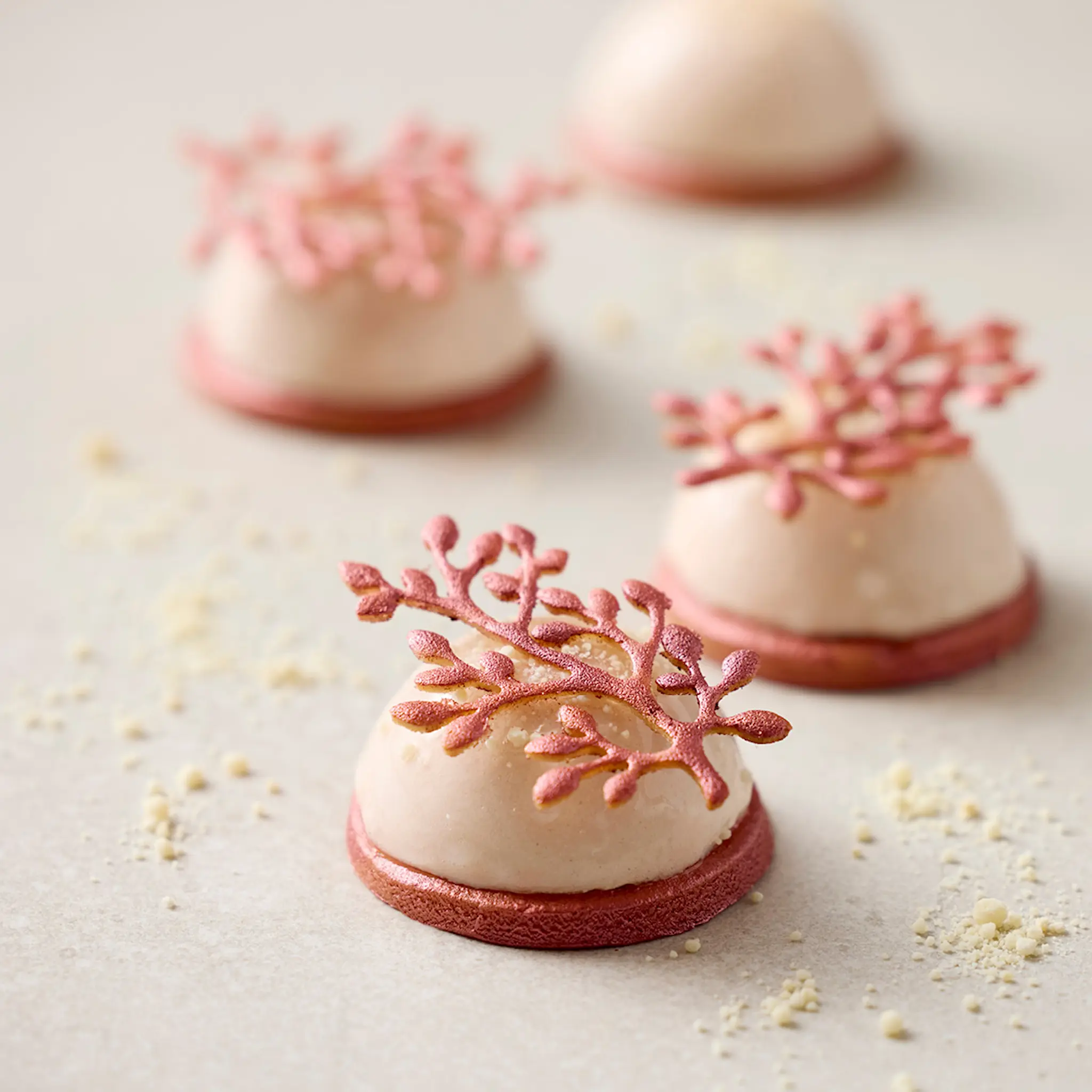 Blomsterberg Bakform Tuile form gren för 4-pack latte