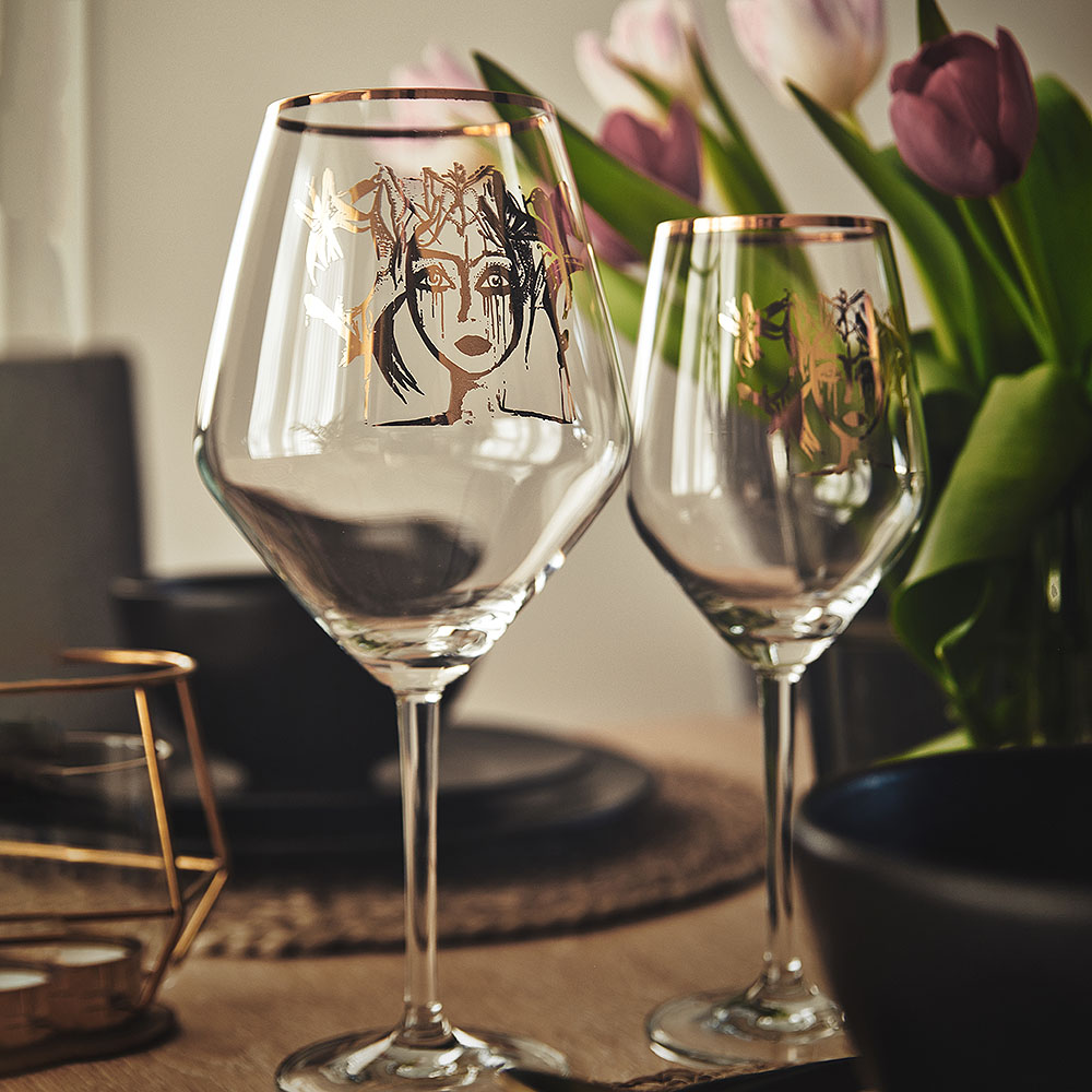 Carolina Gynning Rosé-/hvitvinsglass Slice of Life Gold 40 cl