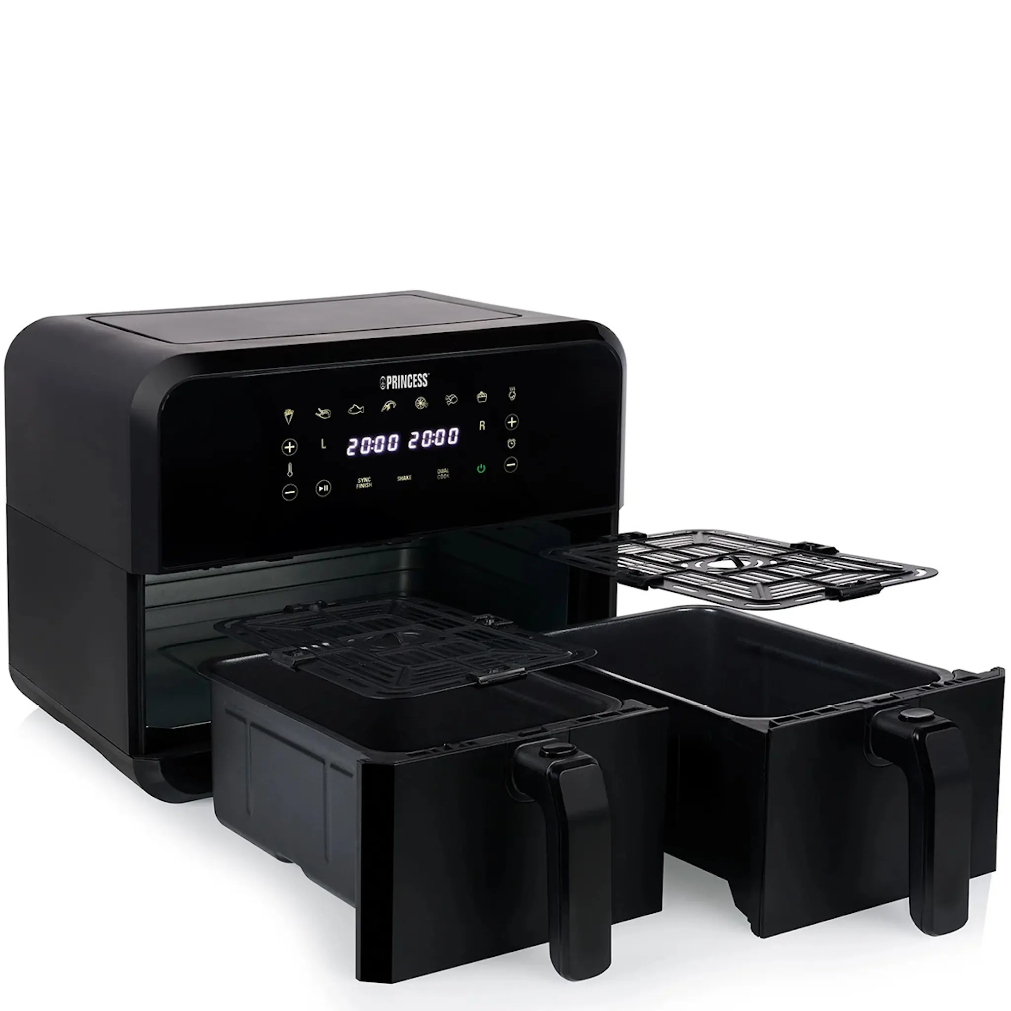PRINCESS Airfryer med dubbelkorg 2x4L 2400W