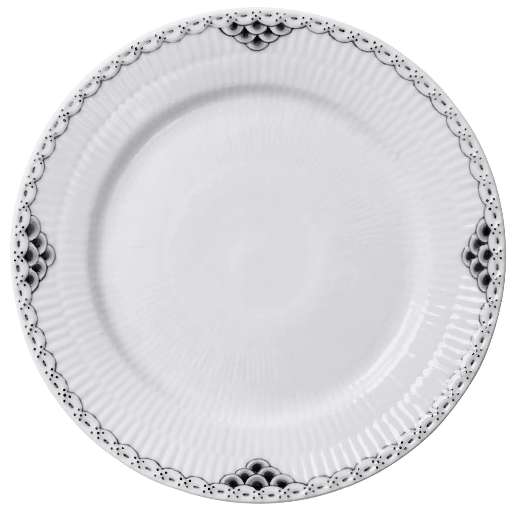 Royal Copenhagen Black Lace assiett 19 cm vit/svart