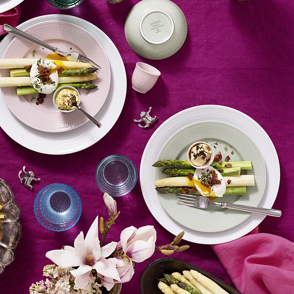 Rörstrand Swedish Grace tallerken 21 cm is/grå