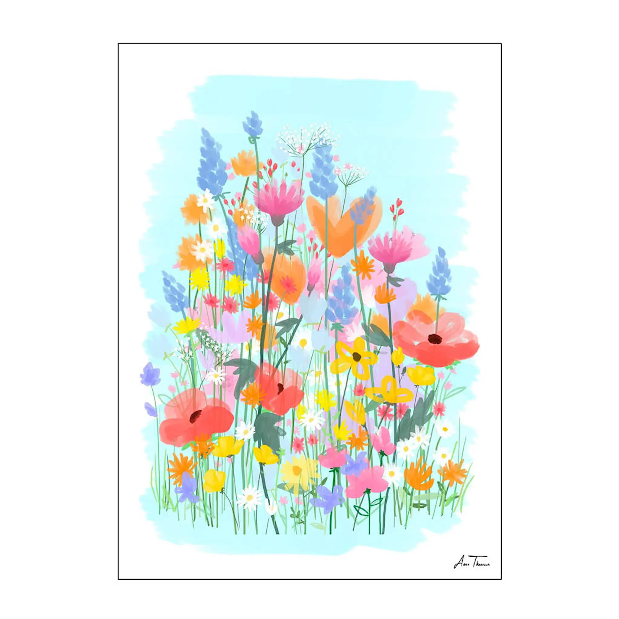 Poster & Frame Anna Thomsen poster 50x70 cm field of flowers no3