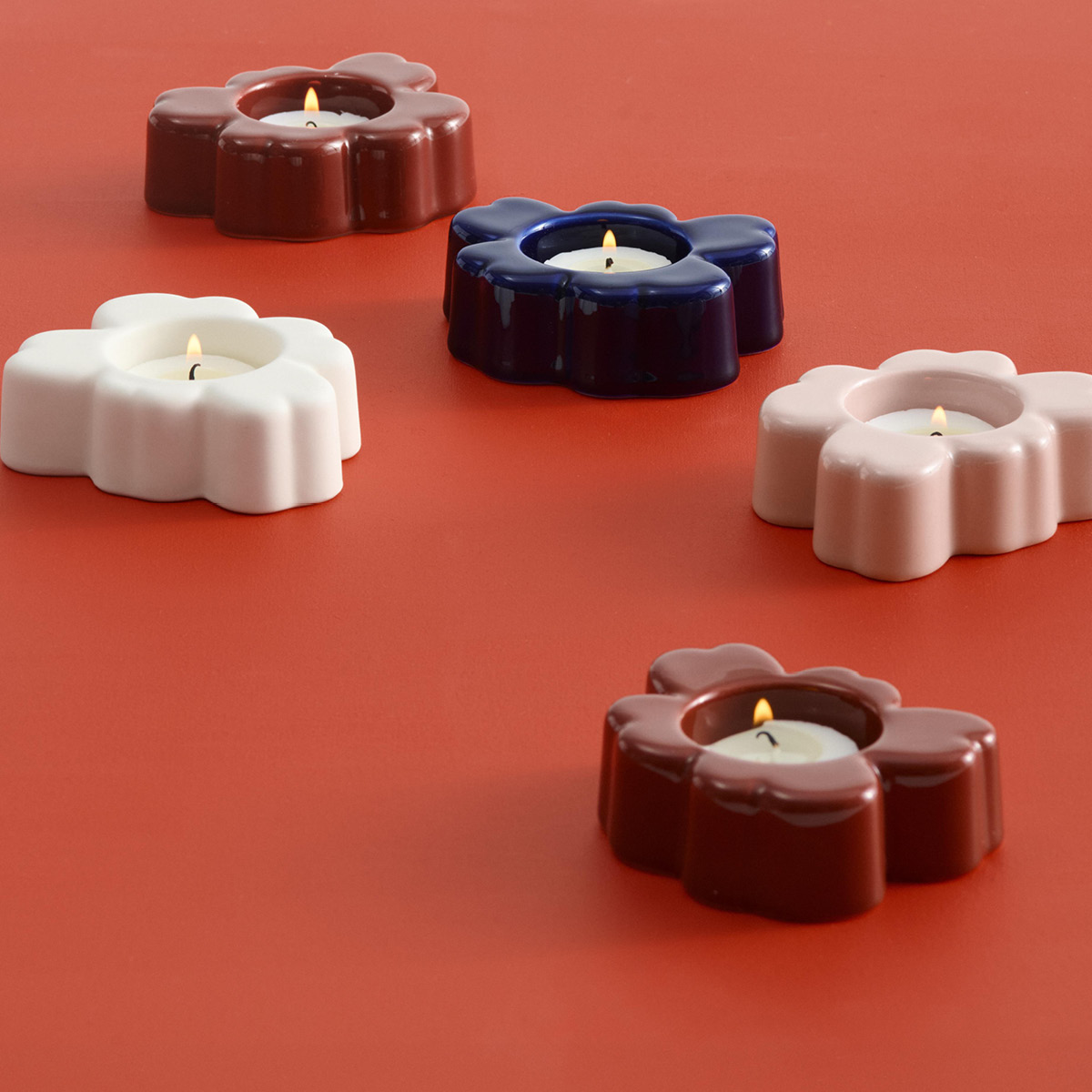 Marimekko Unikko Kynttilälyhty 10 cm Mattavalkoinen