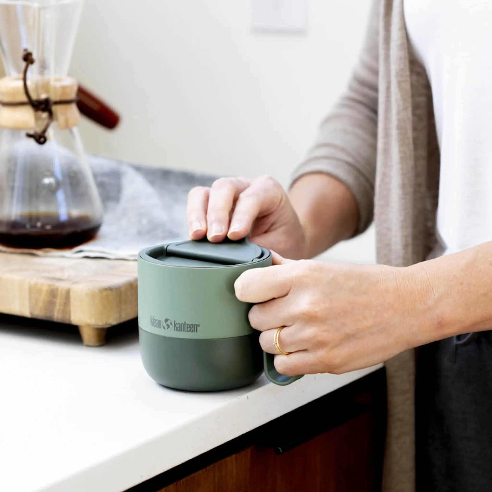 Klean Kanteen Rise mugg 41 cl med fliplock Sea Spray
