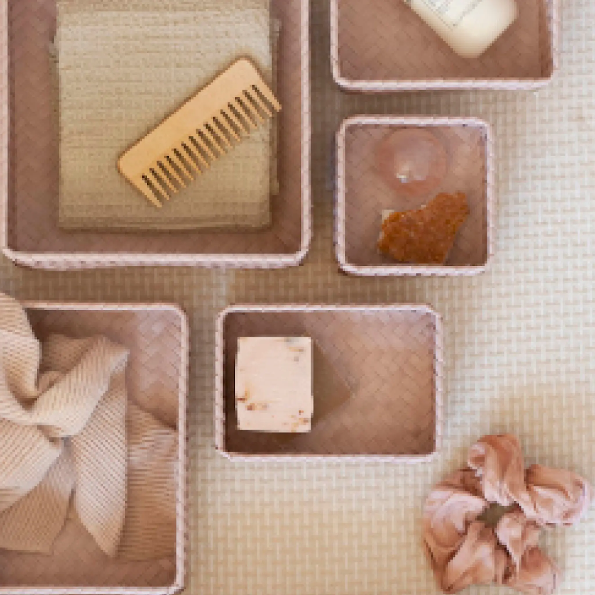 Handed By Fit liten oppbevaringskurv 18x12x7 cm copper blush