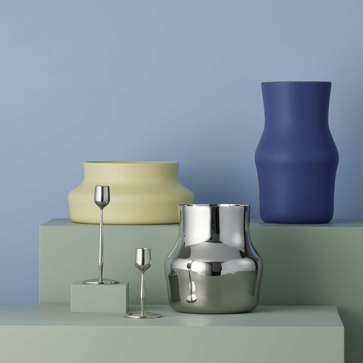 Gense Dorotea lysestake 7x12 cm blankt stål