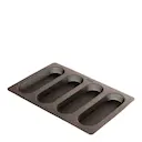 Silikonform för mini baguette 4 hål brun