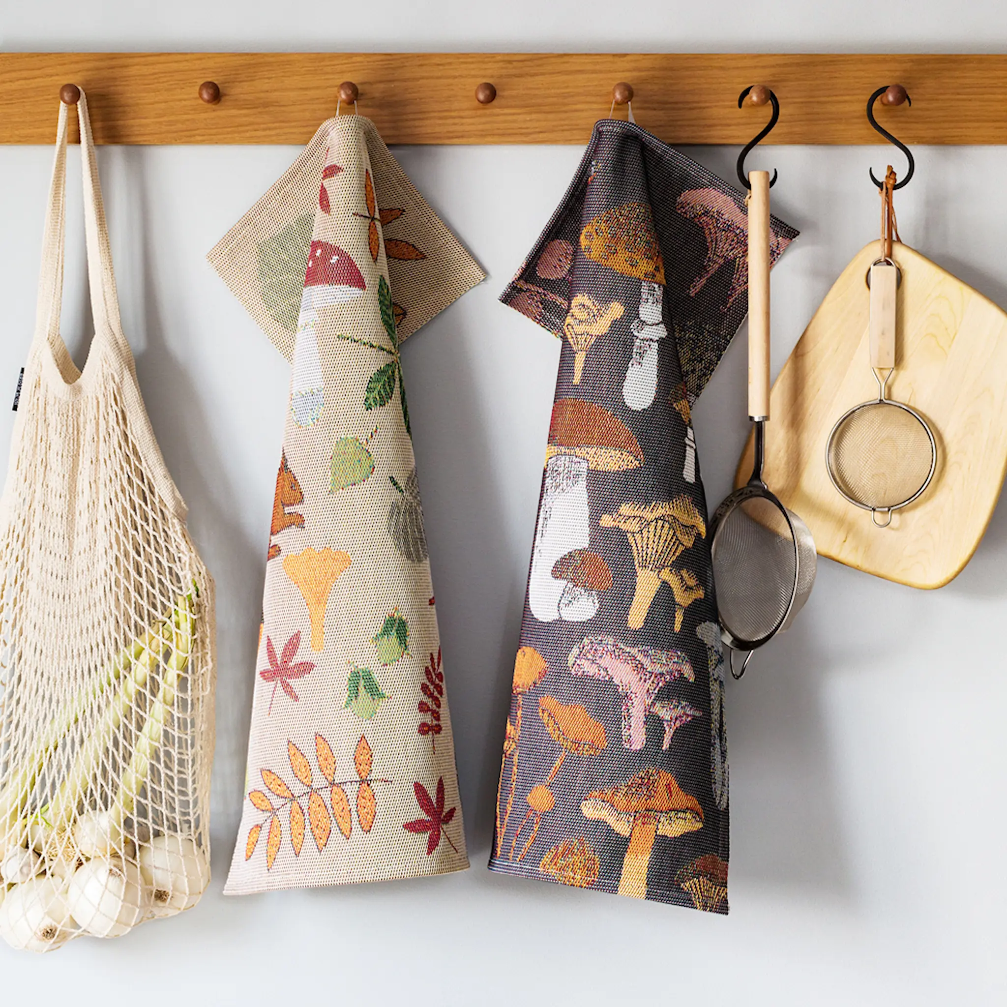 Ekelund Svamprik kjøkkenhåndkle 40x60 cm brun