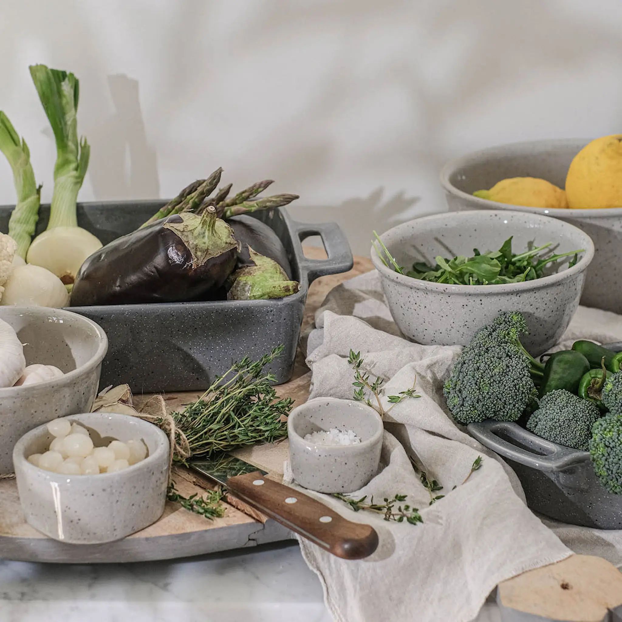 Modern House Granite White Kulho 10x6 cm Vaaleanharmaa