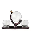 Globe whiskyset i kristall 4 delar 95/36 cl klar/trä