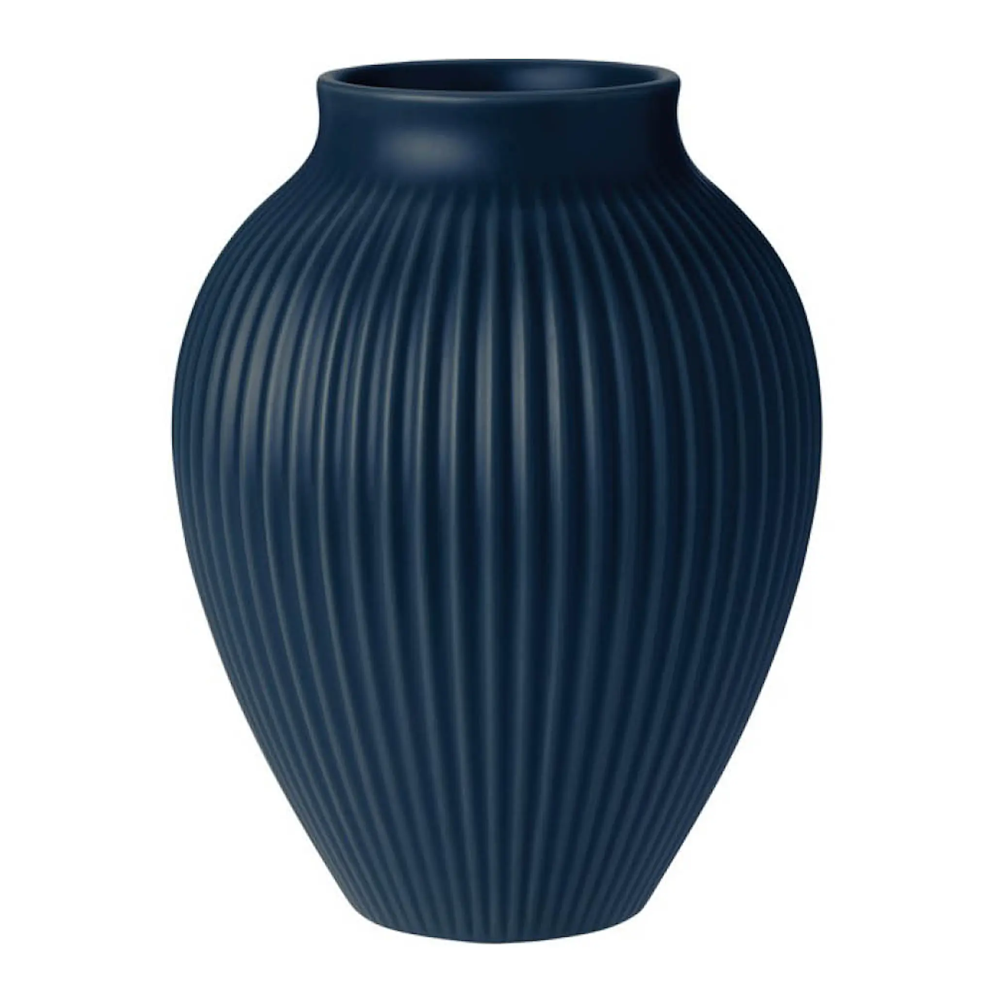 Knabstrup Keramik Ripple vase 20 cm matt mørk blå