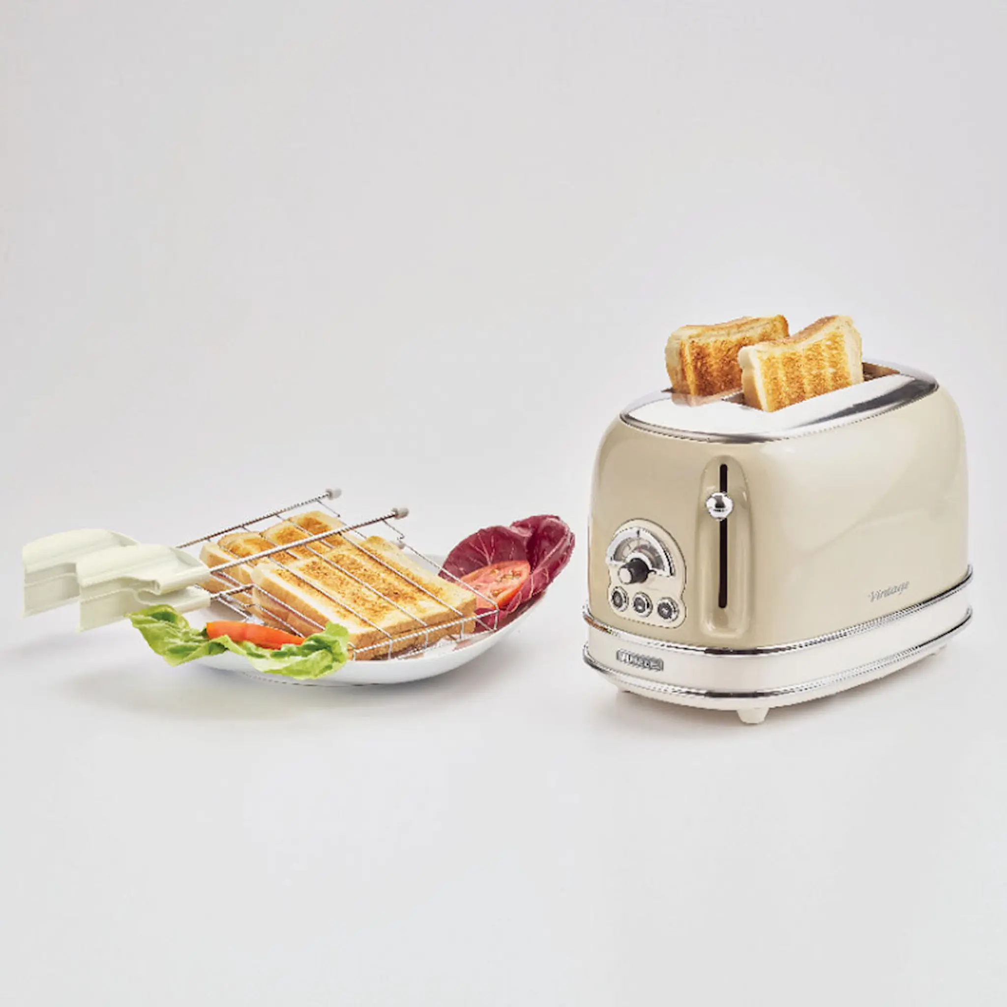 Ariete Vintage Brödrost med toastgaller 2 skivor Beige
