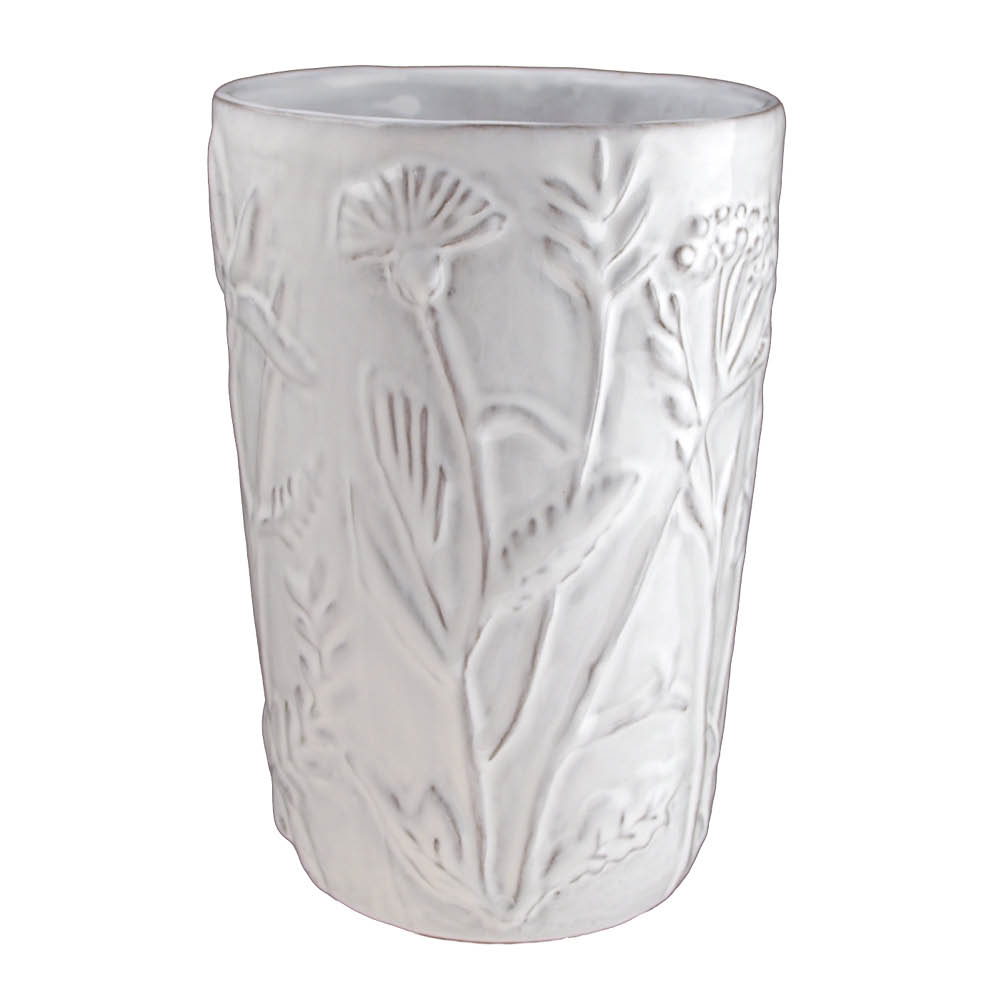 Nittsjö Flora vas cylindro 20 cm vit