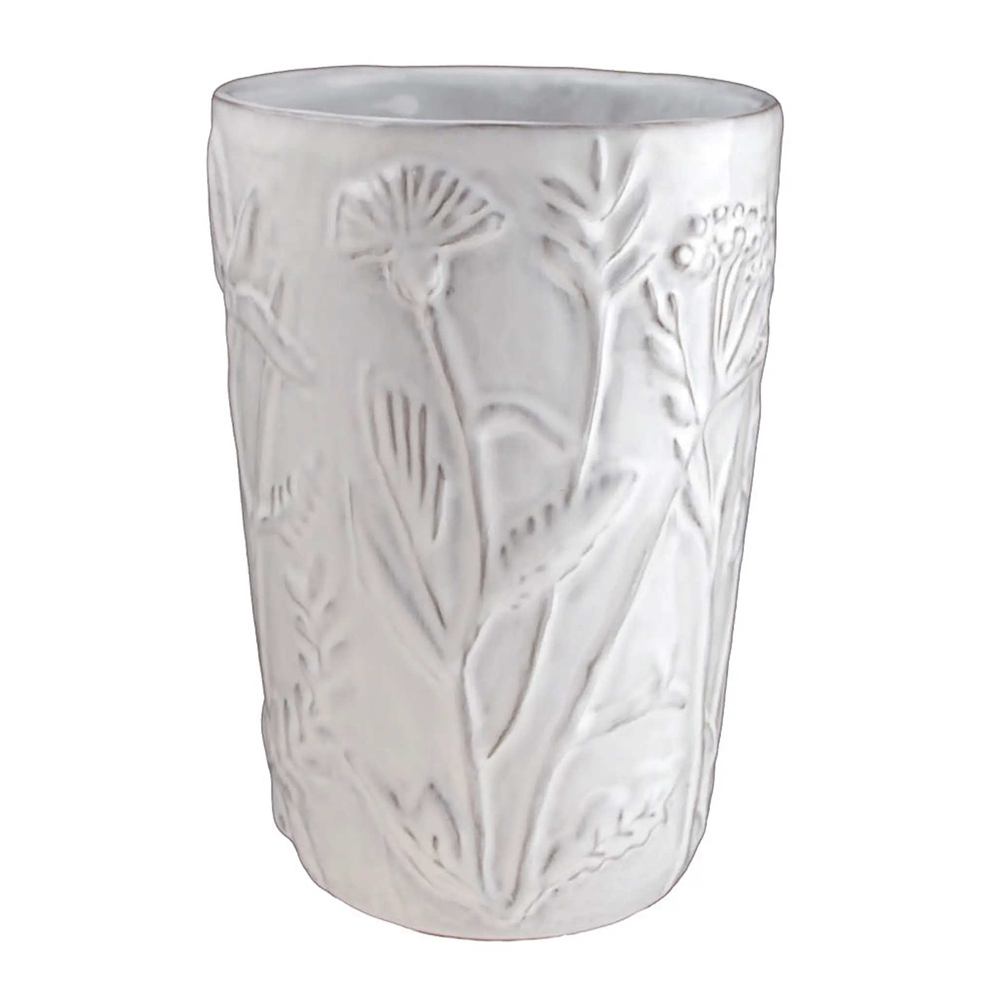 Nittsjö Flora vas cylindro 20 cm vit