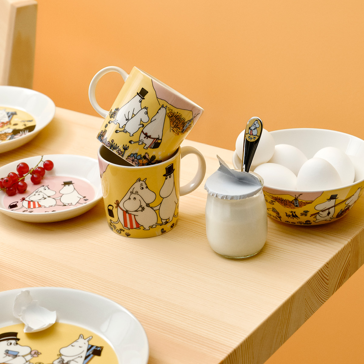 Moomin Hackman Muumi Lasten aterimet 4 osaa Sydänystävät