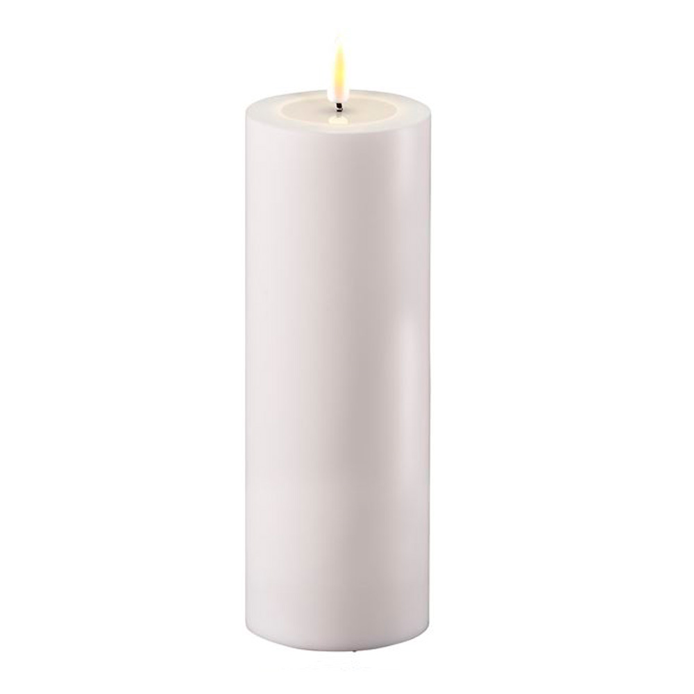 DeluxeHomeart - Real Flame LED Pöytäkynttilä ulkokäyttöön 7,5x20 cm Valkoinen