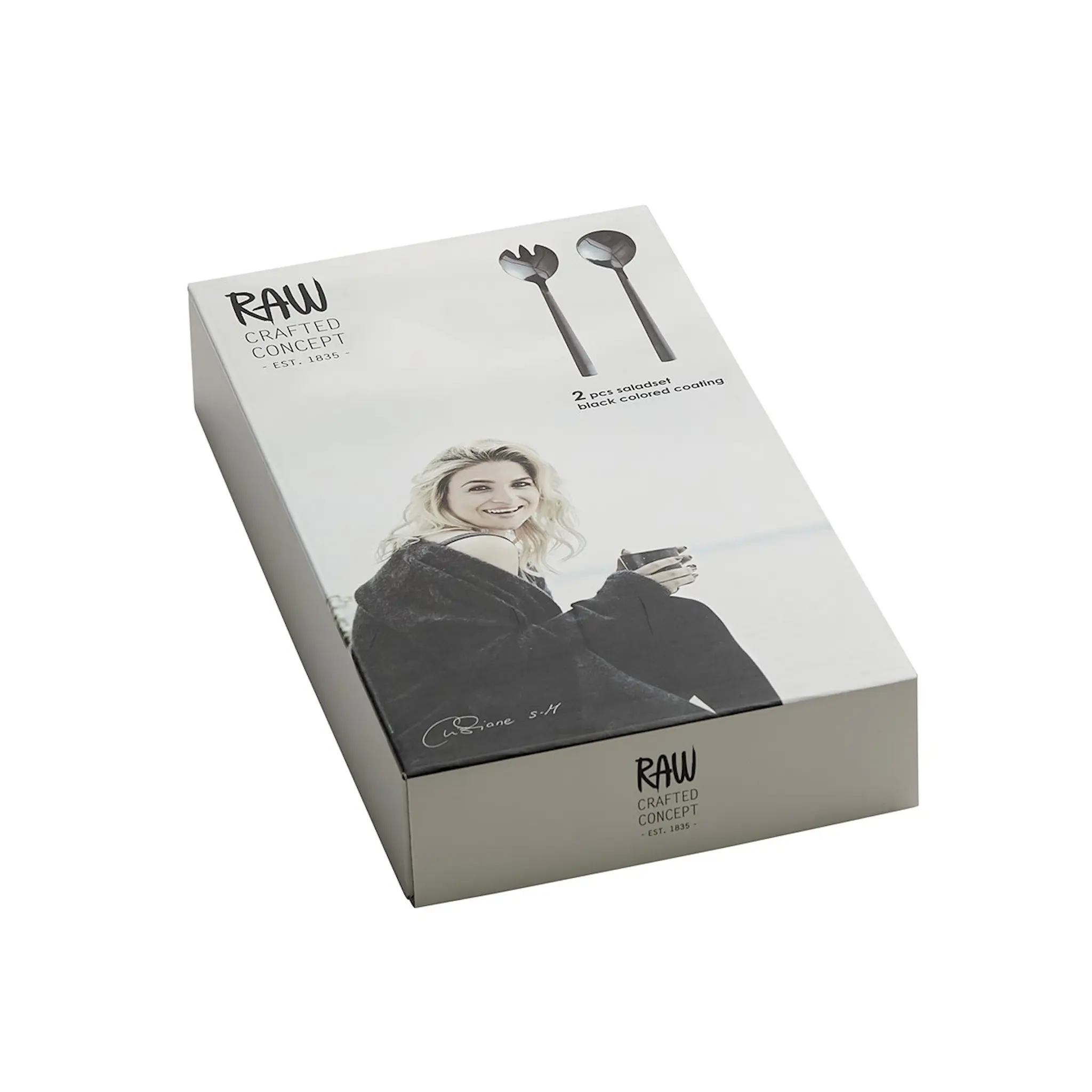 Aida Raw Salladsset 2 delar Svart
