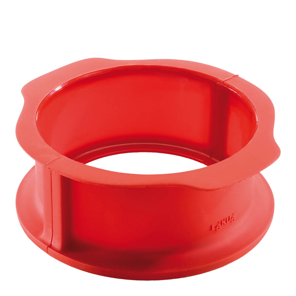 Lékué Springform i silikon med tallrik 15 cm 1 L röd/vit