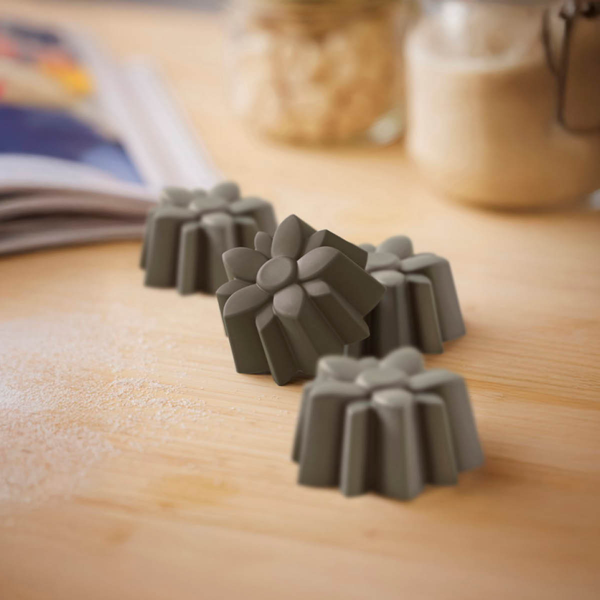 Blomsterberg Muffinsform blomst for 6 muffins silikon latte