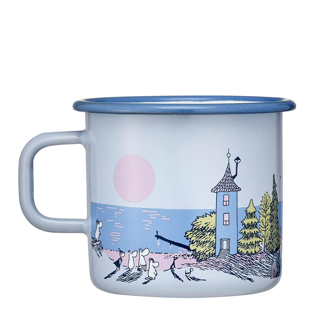 Muurla Mumin Emaljmugg Solnedgång 55 cl blå