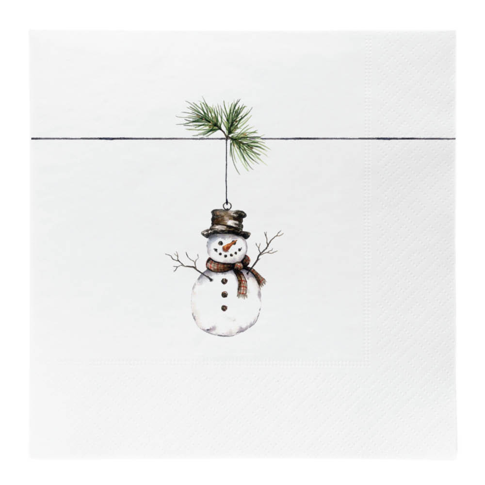 Sögne Home Tradisjon servett 33x33 cm 20-pack snögubbe