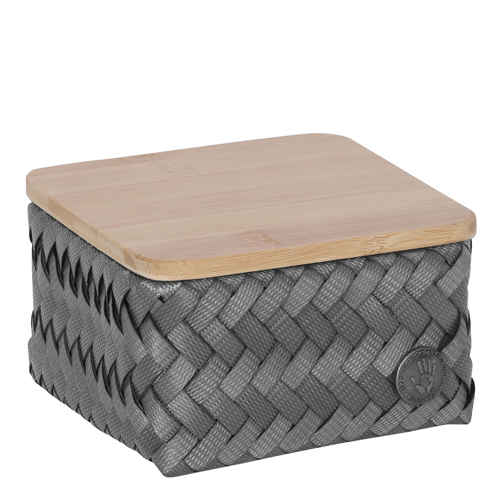 Handed By Top Fit Tiny förvaringskorg med lock 13x13x8 cm dark grey