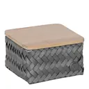 Top Fit Tiny förvaringskorg med lock 13x13x8 cm dark grey